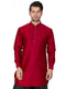 VASTRAMAY Men's Maroon Silk Blend Curved Kurta